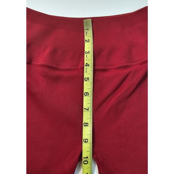Nux hand dyed red seamless biker shorts with logo NWOT sz S active running gym - Picture 5 of 6